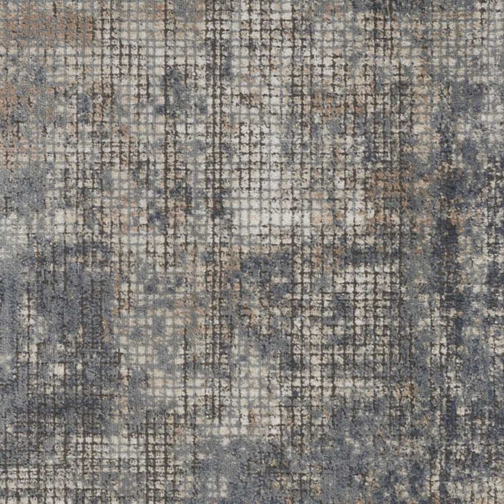 3' X 5' Blue And Beige Abstract Power Loom Distressed Non Skid Area Rug - Homeroots - Flyclothing LLC