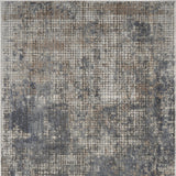 3' X 5' Blue And Beige Abstract Power Loom Distressed Non Skid Area Rug - Homeroots