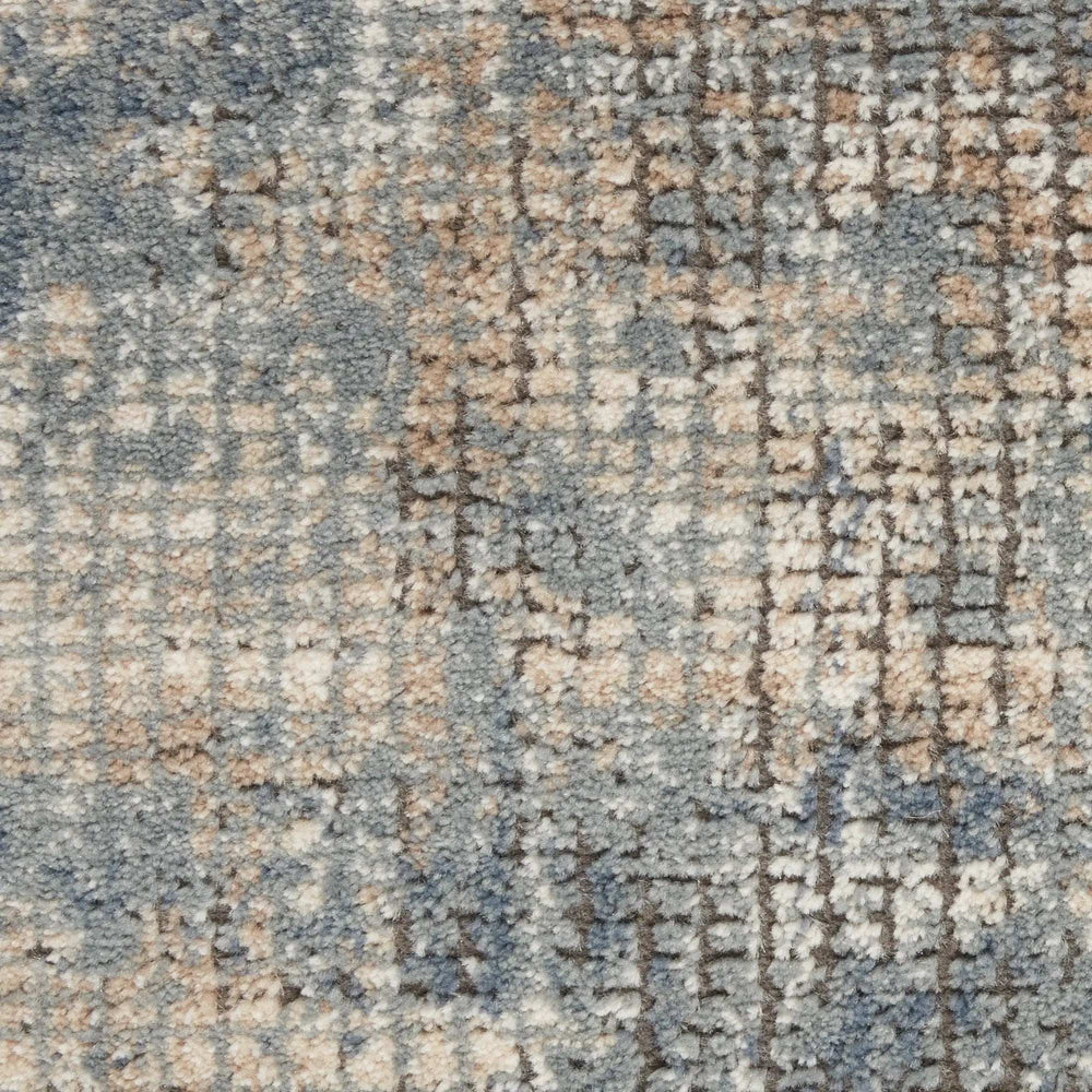 3' X 5' Blue And Beige Abstract Power Loom Distressed Non Skid Area Rug - Homeroots - Flyclothing LLC