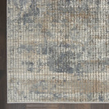 2' X 4' Blue And Beige Abstract Power Loom Distressed Non Skid Area Rug - Homeroots - Flyclothing LLC