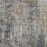 2' X 8' Blue And Beige Abstract Power Loom Distressed Non Skid Runner Rug - Homeroots - Flyclothing LLC