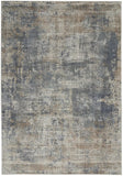 4' X 6' Blue And Beige Abstract Power Loom Distressed Non Skid Area Rug - Homeroots
