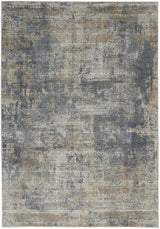 5' X 7' Blue And Beige Abstract Power Loom Distressed Non Skid Area Rug - Homeroots - Flyclothing LLC