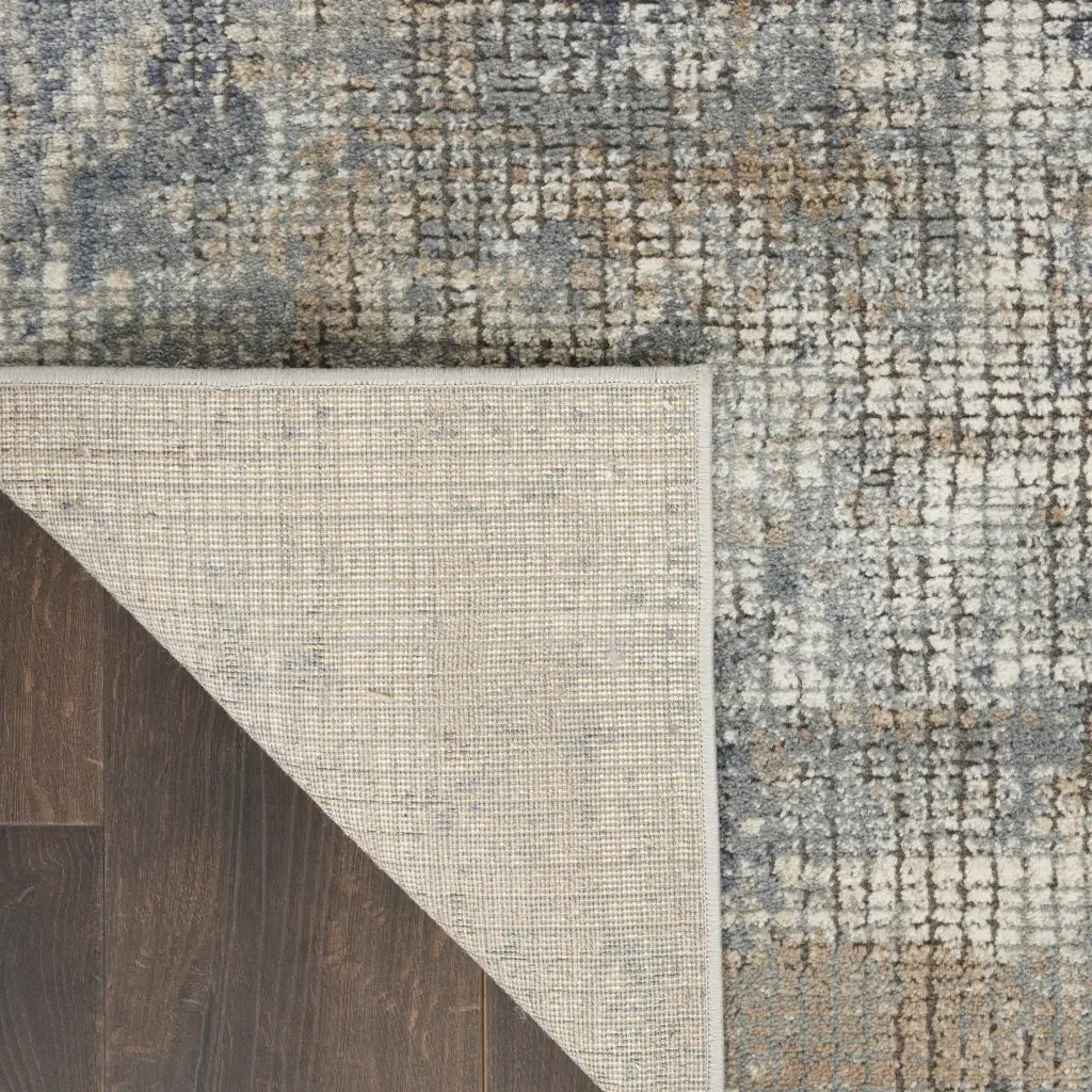 5' X 7' Blue And Beige Abstract Power Loom Distressed Non Skid Area Rug - Homeroots - Flyclothing LLC