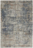 5' X 7' Blue And Beige Abstract Power Loom Distressed Non Skid Area Rug - Homeroots - Flyclothing LLC
