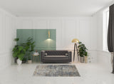 5' X 7' Blue And Beige Abstract Power Loom Distressed Non Skid Area Rug - Homeroots