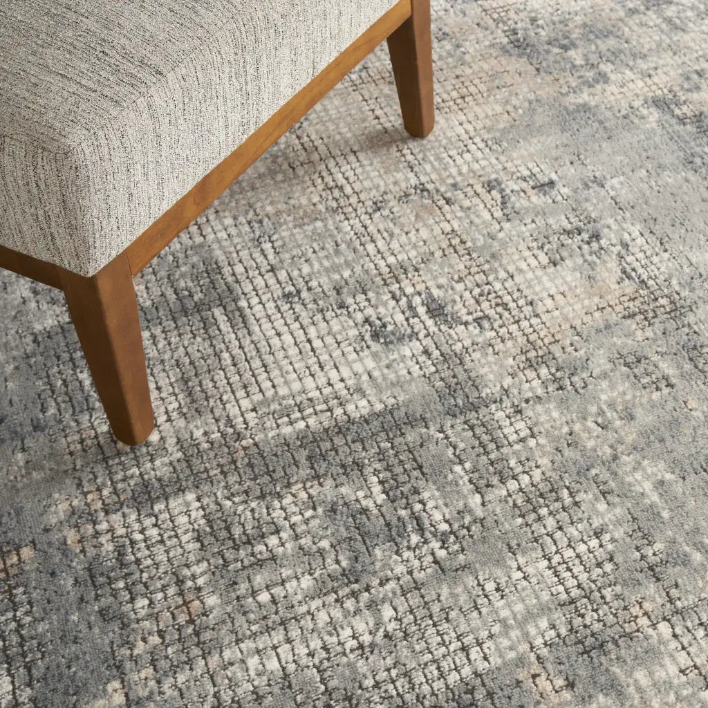 5' X 7' Blue And Beige Abstract Power Loom Distressed Non Skid Area Rug - Homeroots - Flyclothing LLC