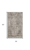 3' X 5' Beige And Grey Abstract Power Loom Non Skid Area Rug - Homeroots - Flyclothing LLC
