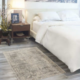3' X 5' Beige And Grey Abstract Power Loom Non Skid Area Rug - Homeroots - Flyclothing LLC