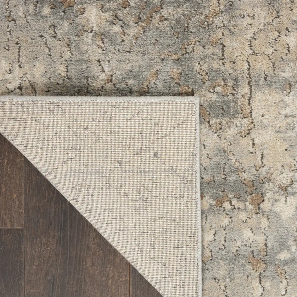 2' X 4' Beige And Grey Abstract Power Loom Non Skid Area Rug - Homeroots - Flyclothing LLC