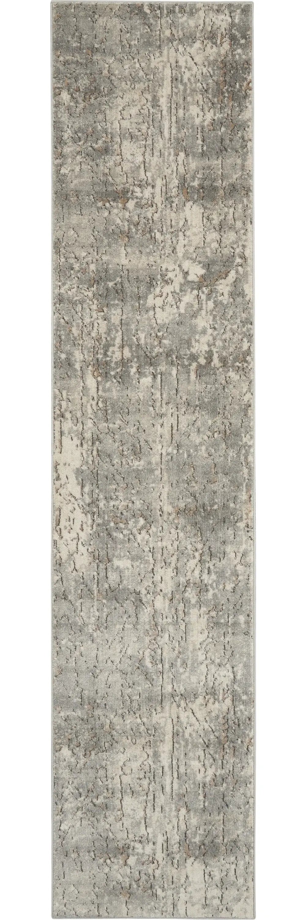 2' X 8' Beige And Grey Abstract Power Loom Non Skid Runner Rug - Homeroots - Flyclothing LLC