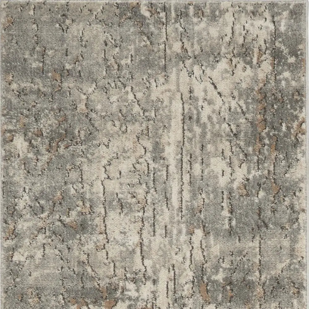 2' X 8' Beige And Grey Abstract Power Loom Non Skid Runner Rug - Homeroots - Flyclothing LLC