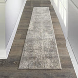 2' X 8' Beige And Grey Abstract Power Loom Non Skid Runner Rug - Homeroots - Flyclothing LLC