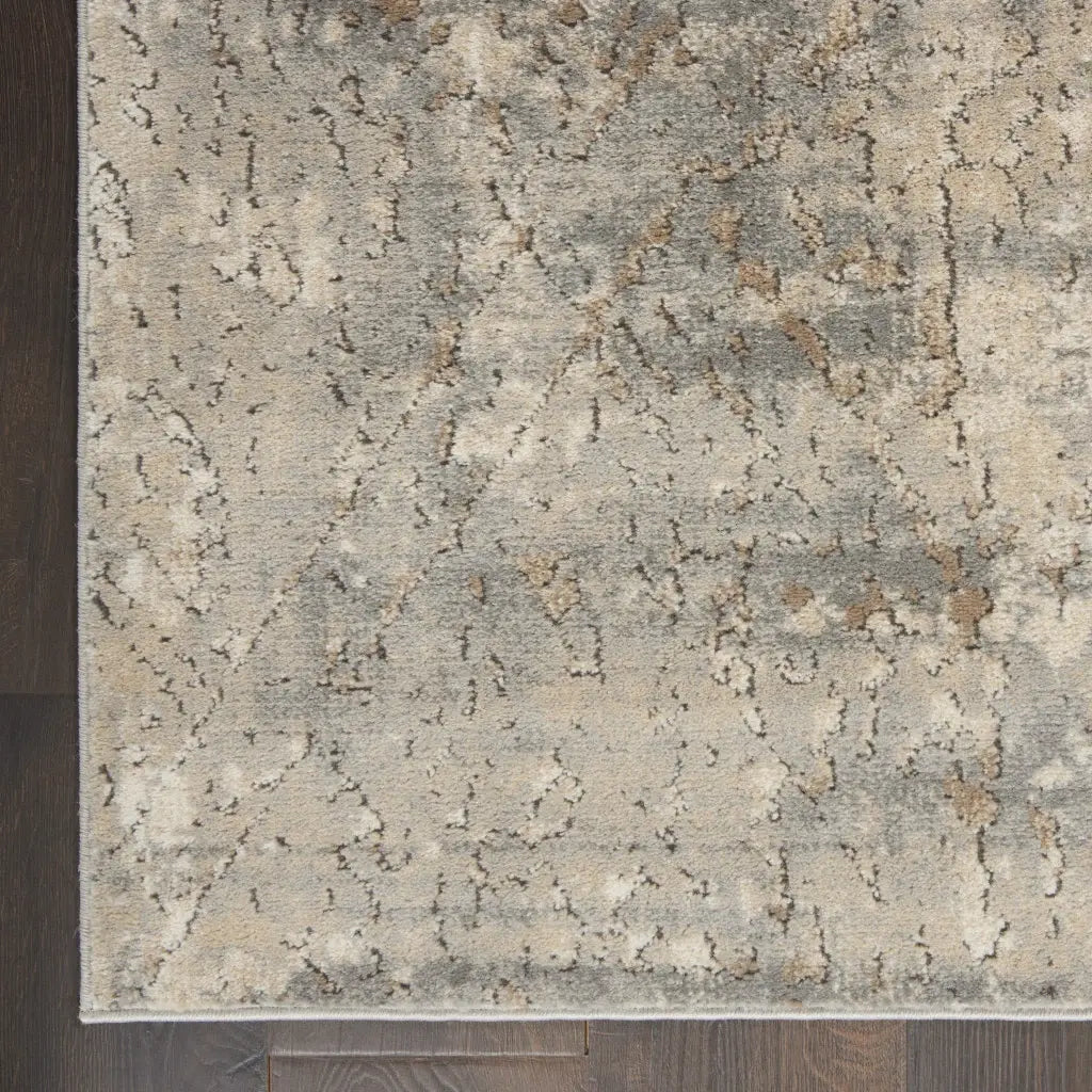 5' X 7' Beige And Grey Abstract Power Loom Non Skid Area Rug - Homeroots - Flyclothing LLC