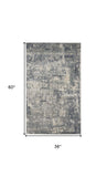 3' X 5' Beige And Grey Abstract Power Loom Non Skid Area Rug - Homeroots - Flyclothing LLC
