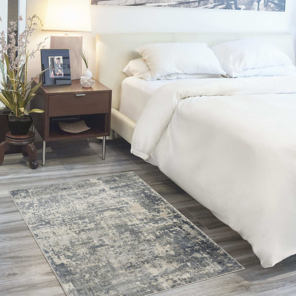 3' X 5' Beige And Grey Abstract Power Loom Non Skid Area Rug - Homeroots - Flyclothing LLC