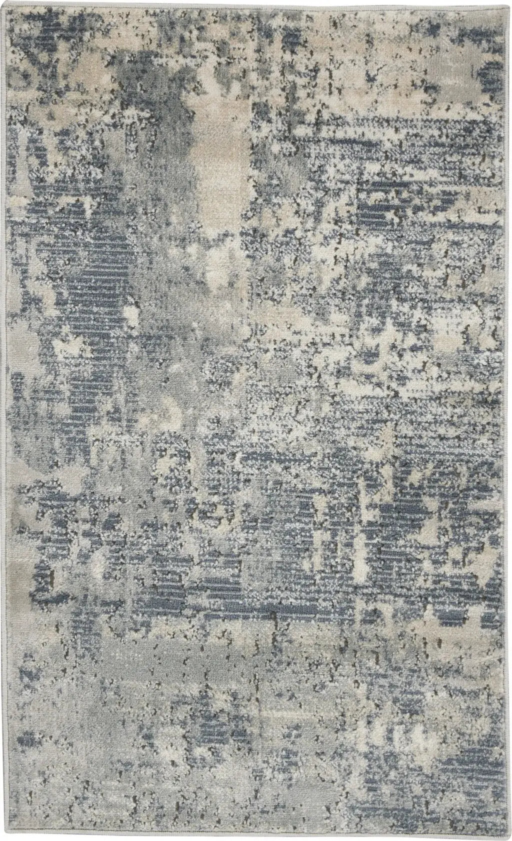 2' X 4' Grey And Beige Abstract Power Loom Non Skid Area Rug - Homeroots - Flyclothing LLC