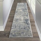 2' X 8' Grey And Beige Abstract Power Loom Non Skid Runner Rug - Homeroots - Flyclothing LLC