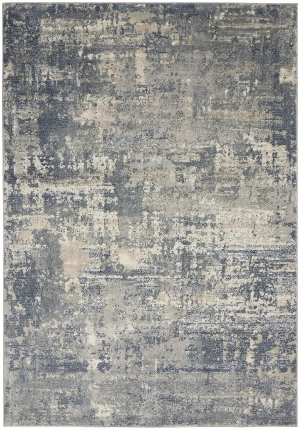5' X 7' Grey And Beige Abstract Power Loom Non Skid Area Rug - Homeroots - Flyclothing LLC