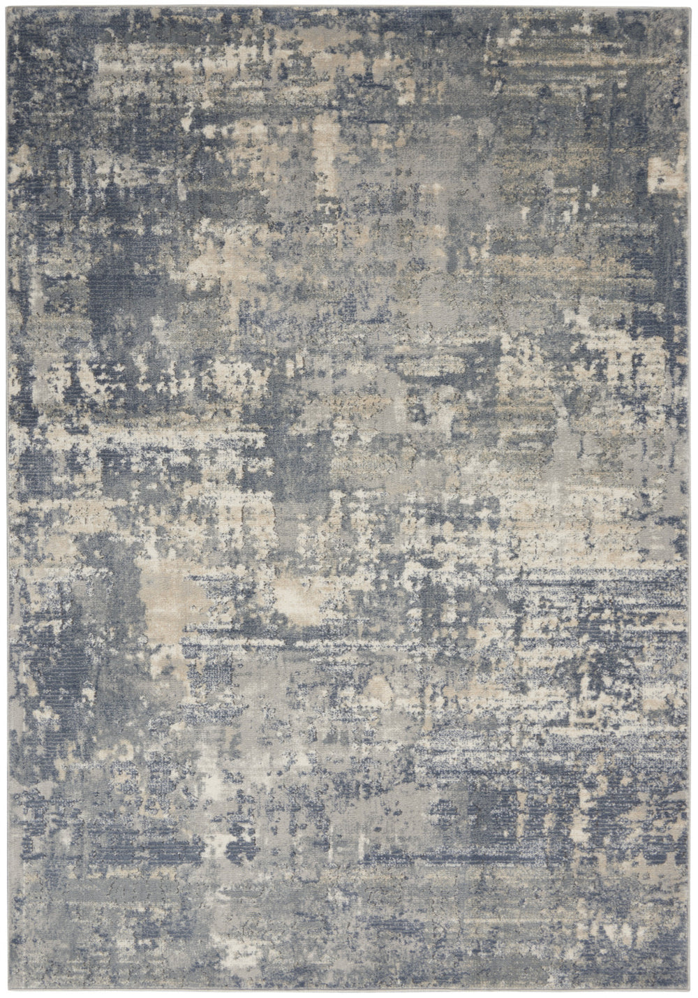 5' X 7' Grey And Beige Abstract Power Loom Non Skid Area Rug - Homeroots