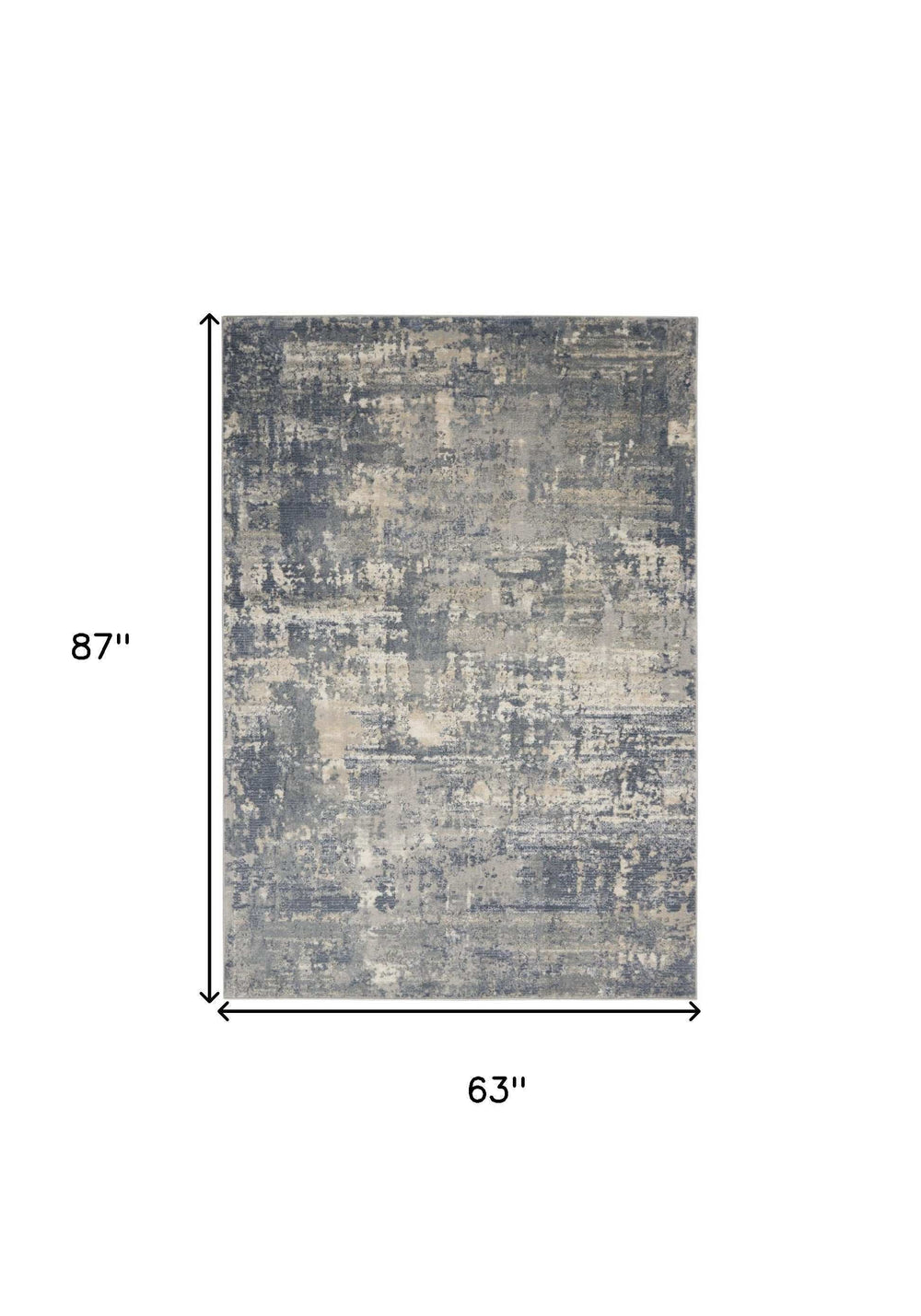 5' X 7' Grey And Beige Abstract Power Loom Non Skid Area Rug - Homeroots - Flyclothing LLC
