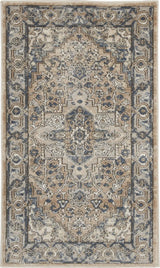 2' X 4' Beige And Grey Oriental Power Loom Non Skid Area Rug - Homeroots - Flyclothing LLC