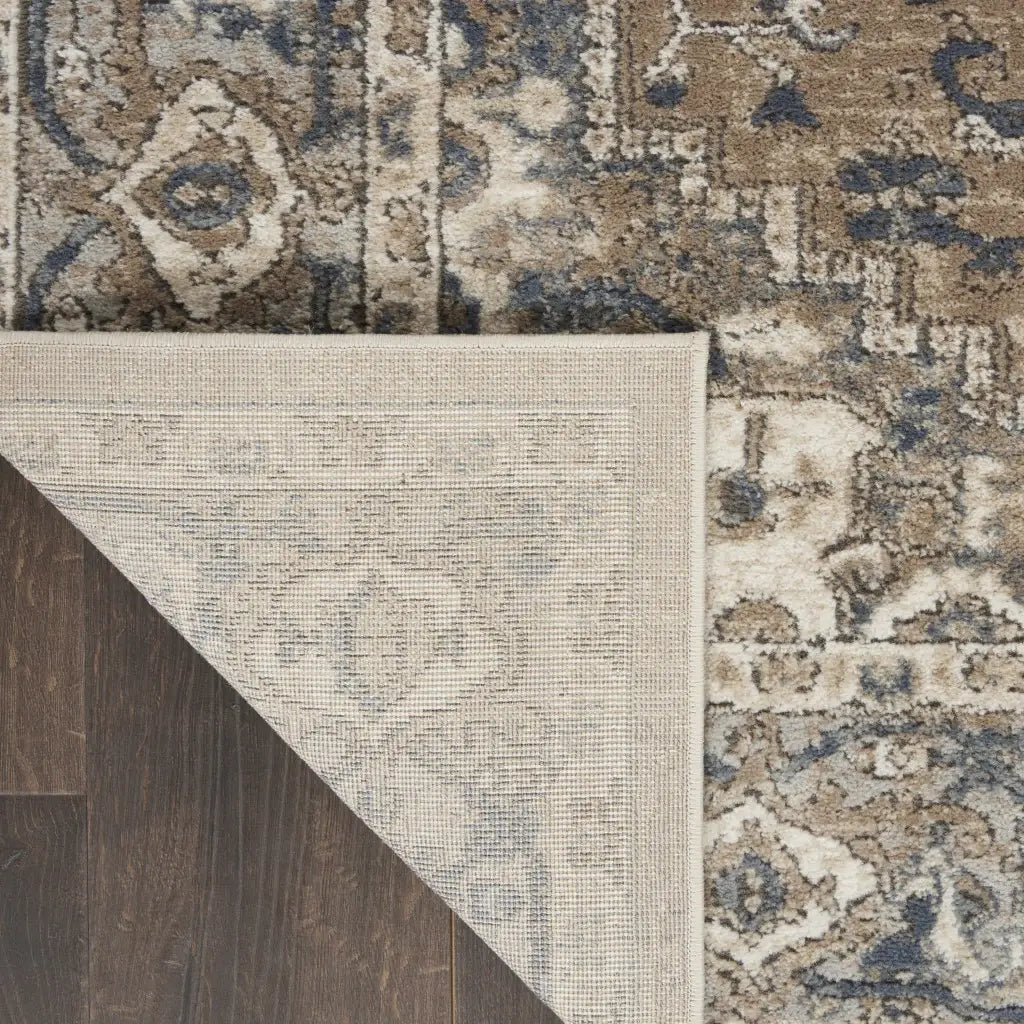 2' X 4' Beige And Grey Oriental Power Loom Non Skid Area Rug - Homeroots - Flyclothing LLC