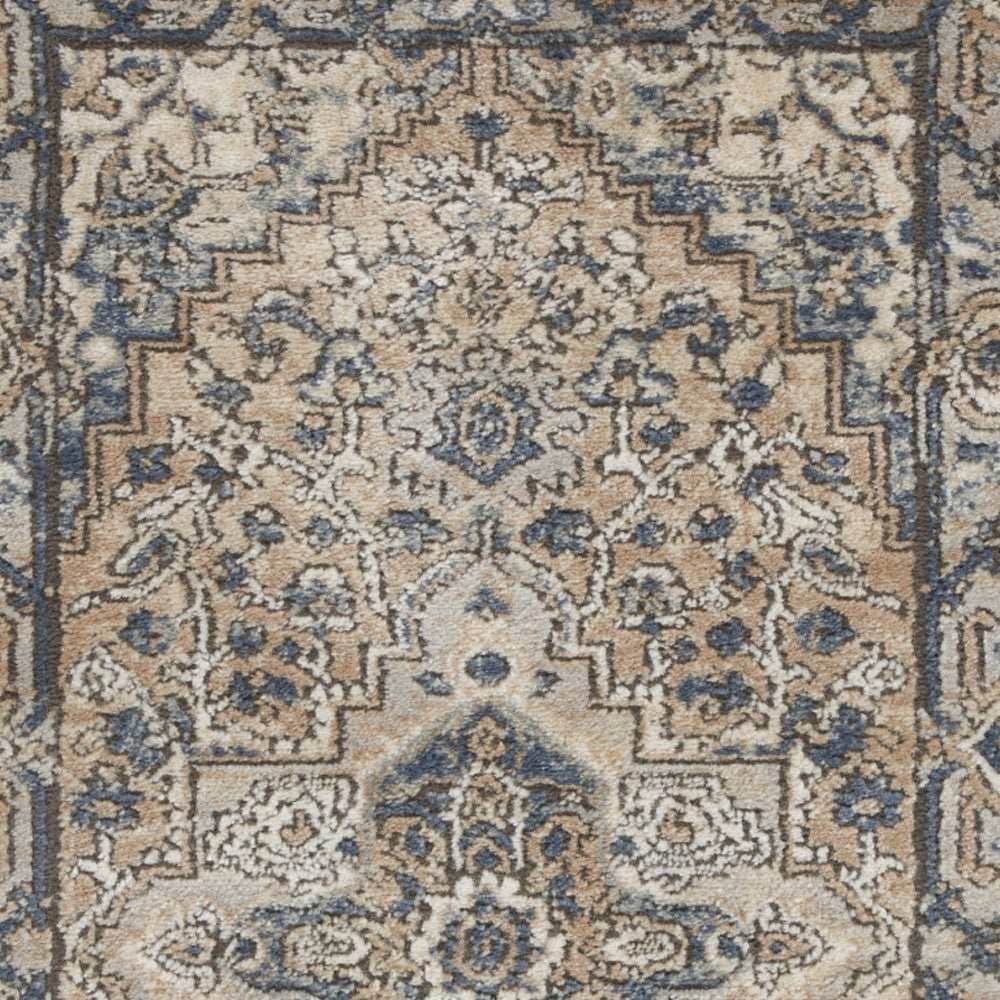 2' X 4' Beige And Grey Oriental Power Loom Non Skid Area Rug - Homeroots - Flyclothing LLC