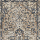 2' X 4' Beige And Grey Oriental Power Loom Non Skid Area Rug - Homeroots