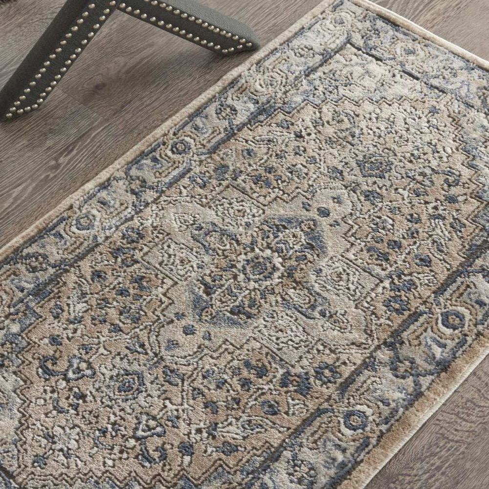 2' X 4' Beige And Grey Oriental Power Loom Non Skid Area Rug - Homeroots - Flyclothing LLC