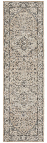 2' X 8' Beige And Grey Oriental Power Loom Non Skid Runner Rug - Homeroots - Flyclothing LLC