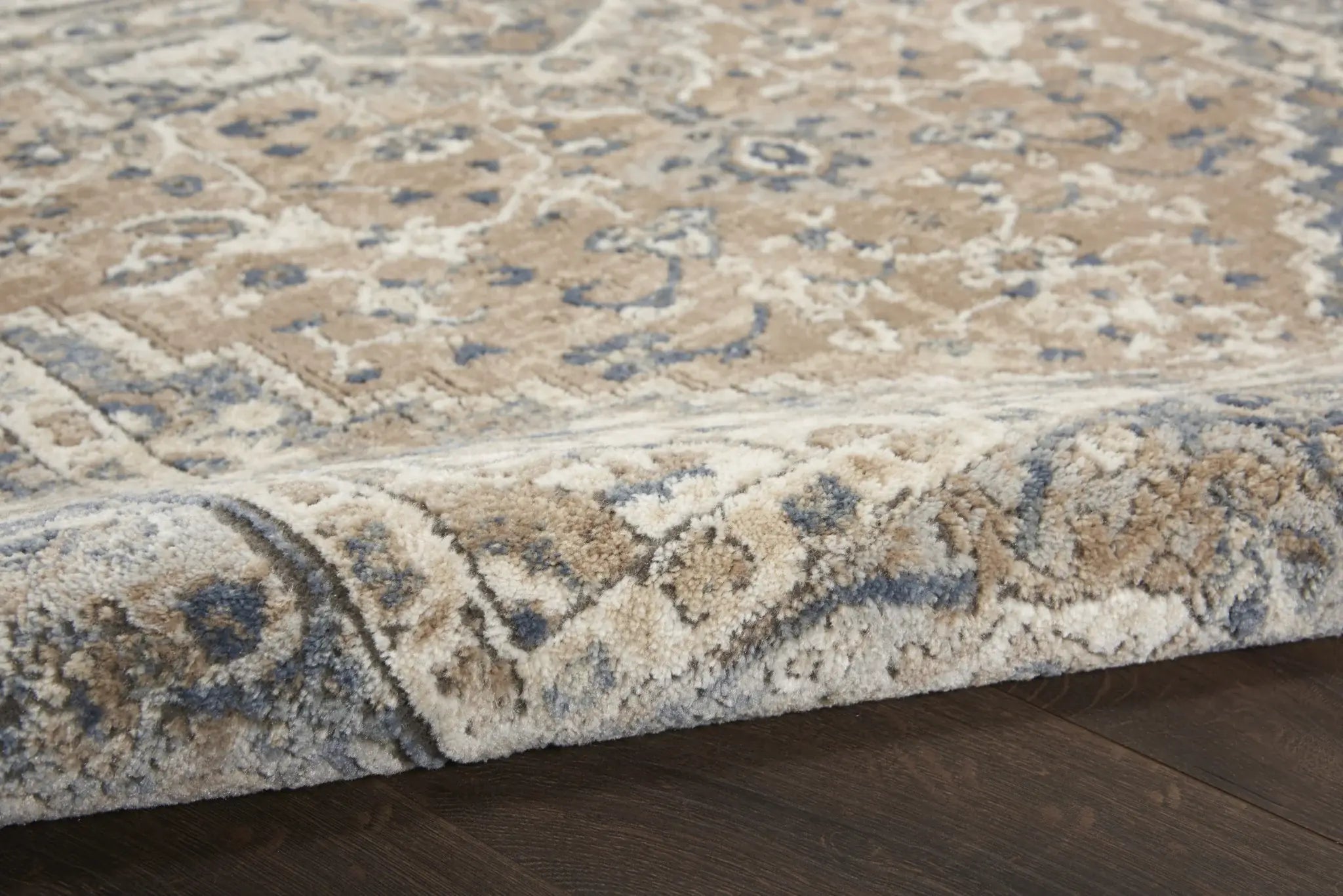 3' X 5' Beige And Grey Oriental Power Loom Non Skid Area Rug - Homeroots - Flyclothing LLC