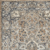 3' X 5' Beige And Grey Oriental Power Loom Non Skid Area Rug - Homeroots