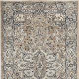3' X 5' Beige And Grey Oriental Power Loom Non Skid Area Rug