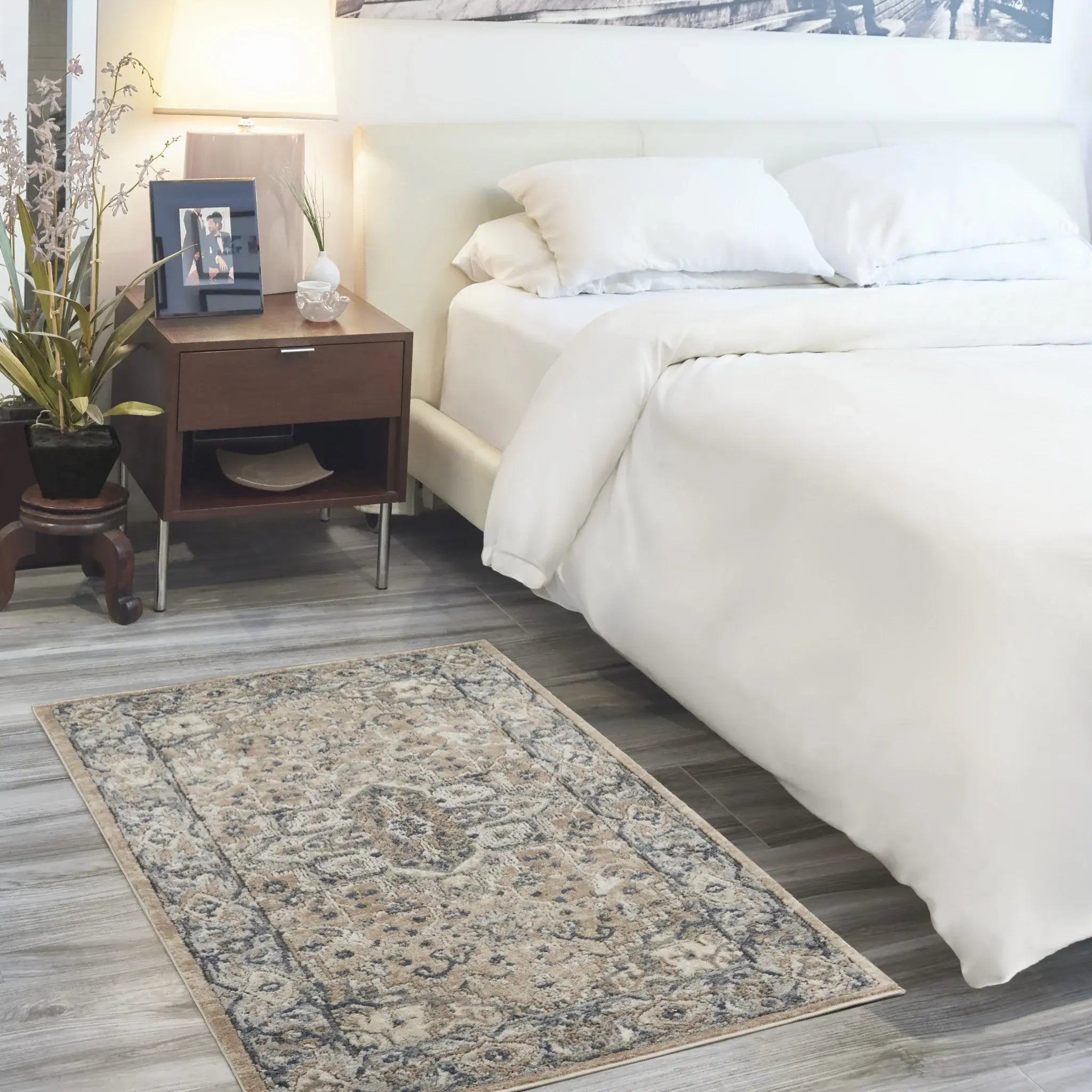 3' X 5' Beige And Grey Oriental Power Loom Non Skid Area Rug - Homeroots - Flyclothing LLC