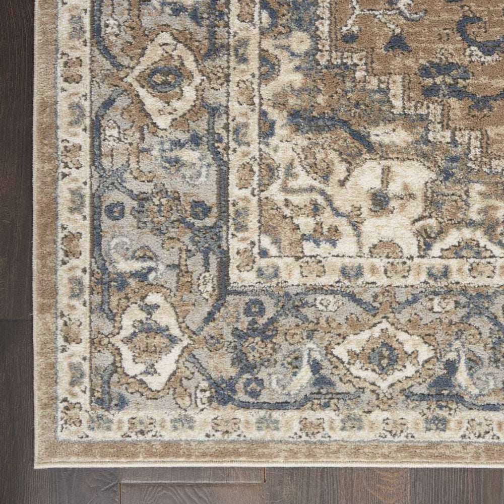 4' X 6' Beige And Grey Oriental Power Loom Non Skid Area Rug - Homeroots - Flyclothing LLC