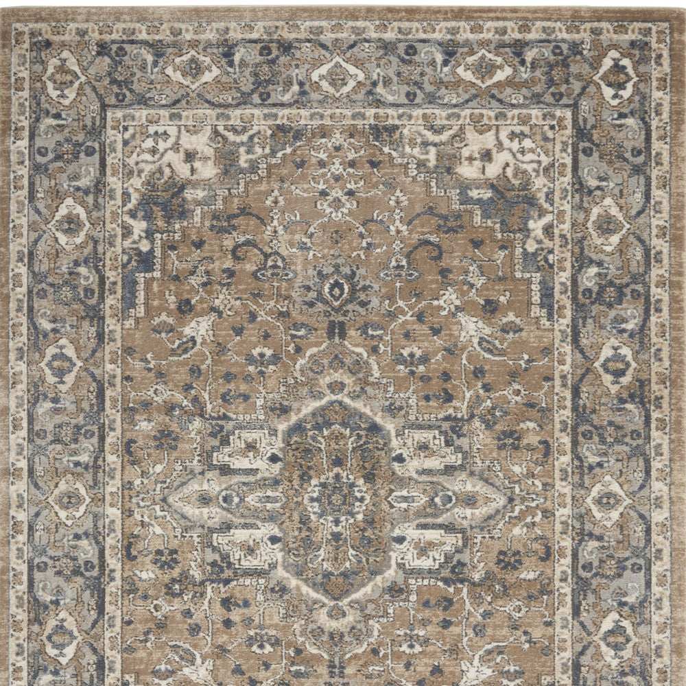 4' X 6' Beige And Grey Oriental Power Loom Non Skid Area Rug - Homeroots - Flyclothing LLC