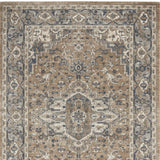 4' X 6' Beige And Grey Oriental Power Loom Non Skid Area Rug - Homeroots