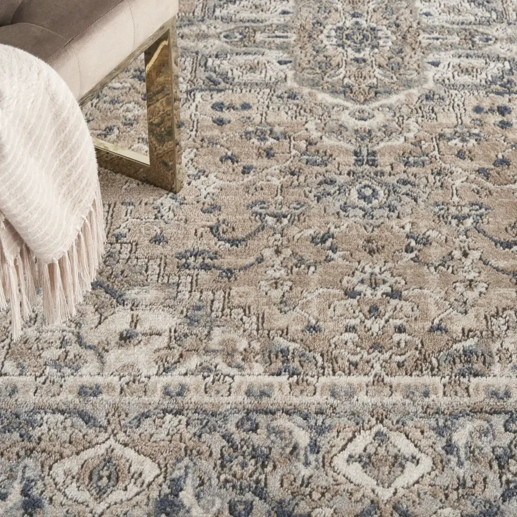 4' X 6' Beige And Grey Oriental Power Loom Non Skid Area Rug - Homeroots - Flyclothing LLC