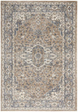 5' X 7' Beige And Grey Oriental Power Loom Non Skid Area Rug - Homeroots