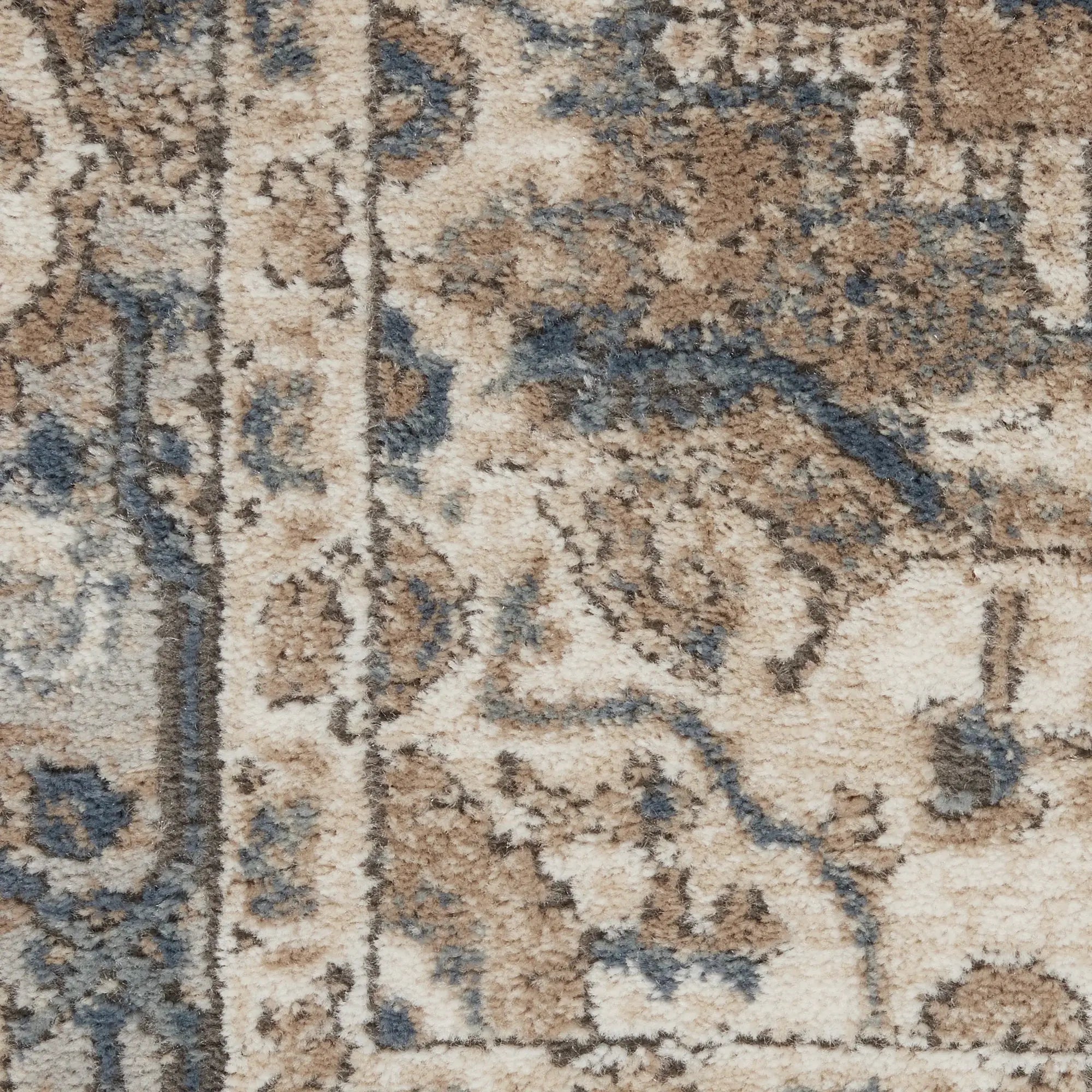 8' X 8' Beige And Grey Round Oriental Power Loom Non Skid Area Rug - Homeroots - Flyclothing LLC