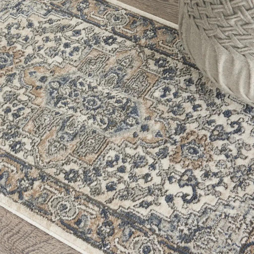 2' X 4' Ivory And Grey Oriental Non Skid Area Rug - Homeroots - Flyclothing LLC