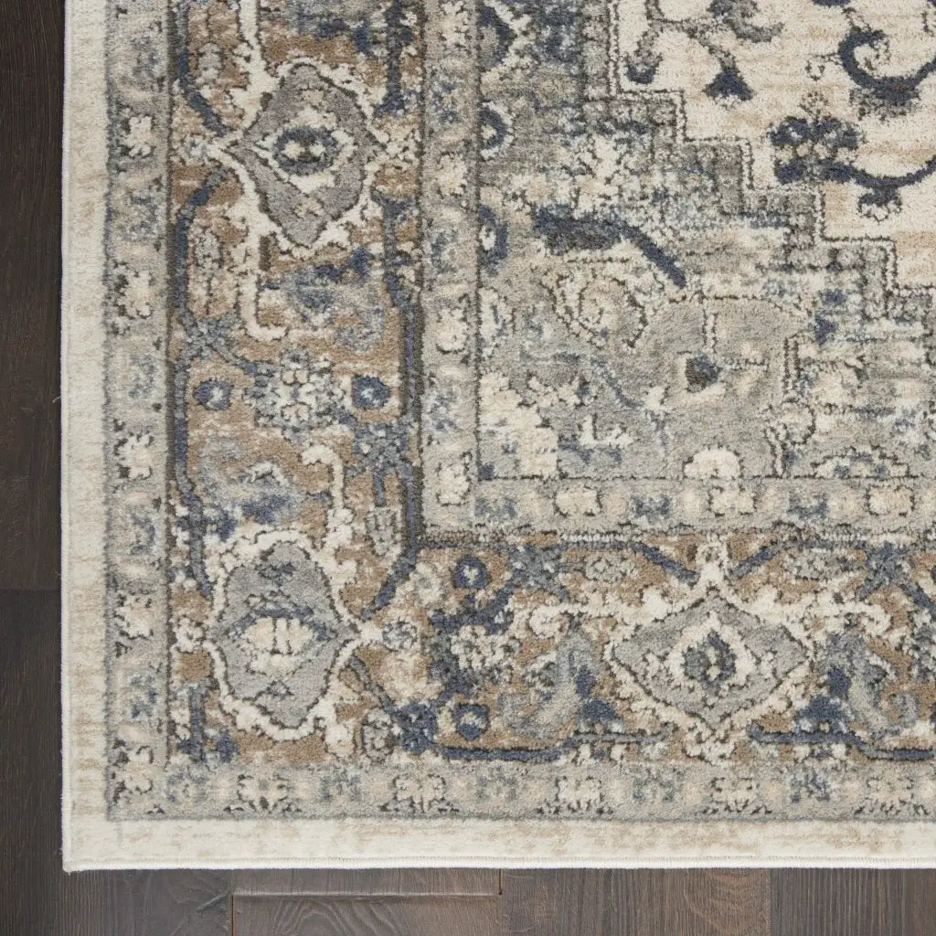 2' X 4' Ivory And Grey Oriental Non Skid Area Rug - Homeroots - Flyclothing LLC