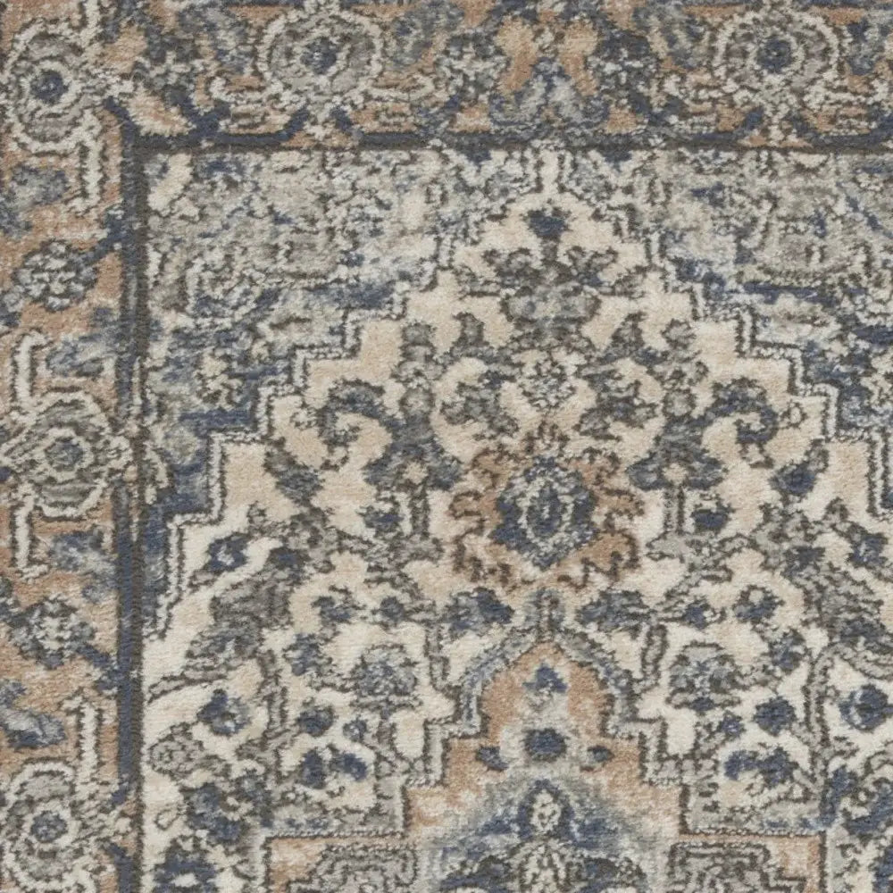 2' X 4' Ivory And Grey Oriental Non Skid Area Rug - Homeroots - Flyclothing LLC