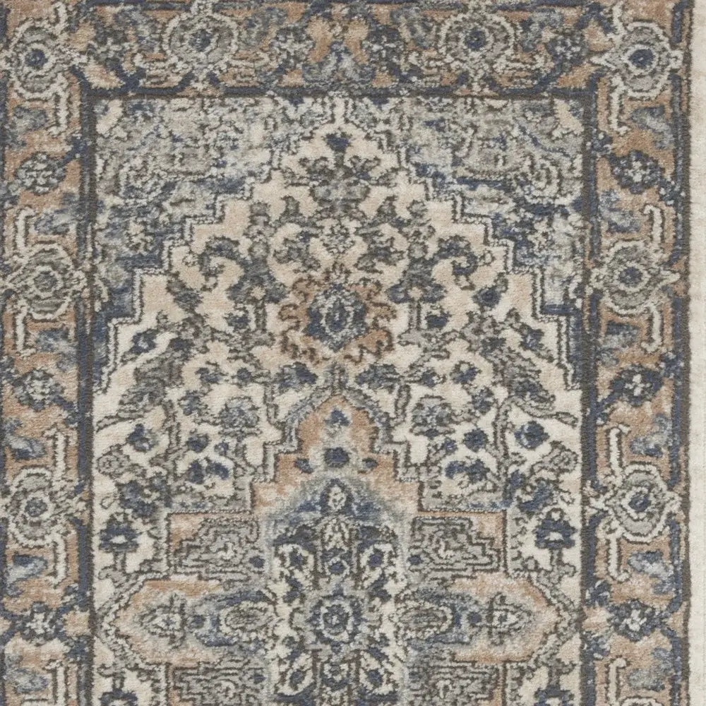 2' X 4' Ivory And Grey Oriental Non Skid Area Rug - Homeroots - Flyclothing LLC