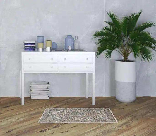 2' X 4' Ivory And Grey Oriental Non Skid Area Rug - Homeroots - Flyclothing LLC