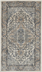 2' X 4' Ivory And Grey Oriental Non Skid Area Rug - Homeroots - Flyclothing LLC