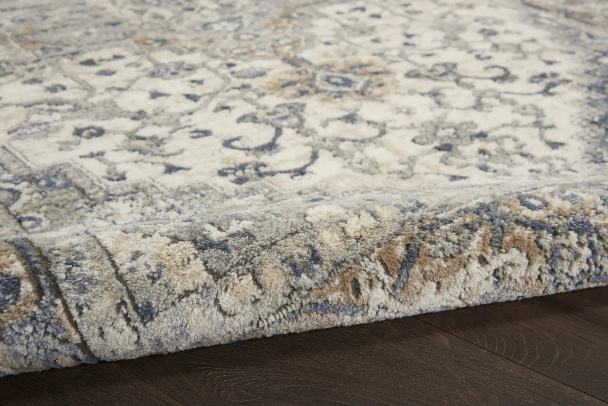 3' X 5' Ivory And Grey Oriental Power Loom Non Skid Area Rug - Homeroots - Flyclothing LLC