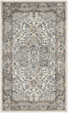 3' X 5' Ivory And Grey Oriental Power Loom Non Skid Area Rug