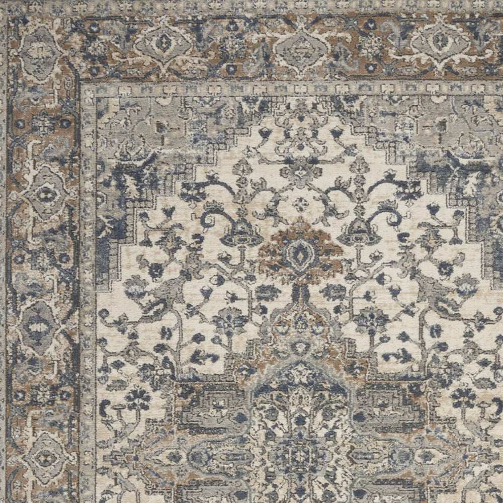 4' X 6' Ivory And Grey Oriental Power Loom Non Skid Area Rug - Homeroots - Flyclothing LLC